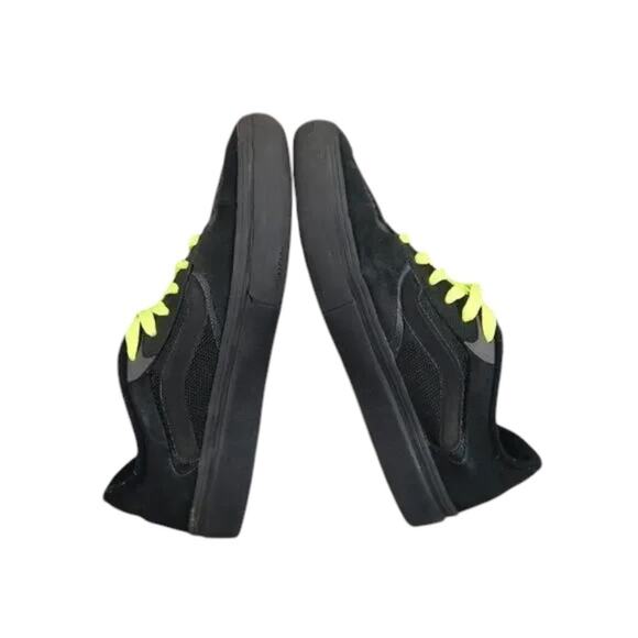 Vans Shoes Mens 6.5 Sneakers Rowley Pro Skate Black Leather Wafflecup Ultracush - Picture 12 of 16